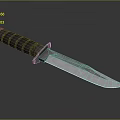 Tactical Military Style Knife With Textured Handle And Sharp Metal Blade