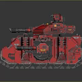 Red Military Tank With Detailed Turret Tracks And Modern Armor Design