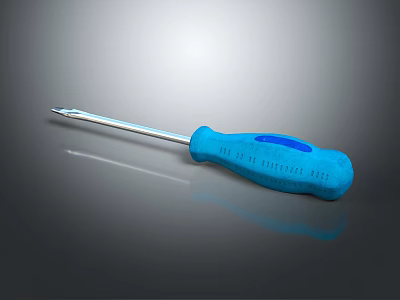 Blue Handle Slotted Screwdriver A Reliable Hardware Tool For Home Repairs 3d model