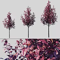 Elegant Decorative Tree Ornaments Set with Purple Red Leaves for Home Decor