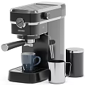 Vintage Green Coffee Machine With Pressure Gauge Milk Frother And Coffee Cup For Kitchen Use