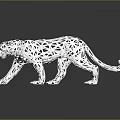 White Hollow out Leopard Sculpture With Reflective Surface For Modern Home Decor