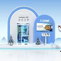 Exhibition Island Showcasing TCL Refrigerator Intelligent IoT JD WeLink Display and Man Taking
