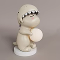 Cute Dinosaur Shaped Table Lamp with Blue Beige Orange Colors and Round Ball Light