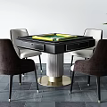 Modern Mahjong Table and Chair Mahjong Table and Chair Combination 3d model