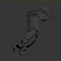 Two Red Character Inspired Mechanical Arms With Symmetrical Creature Claws And Reflective Surface Design