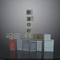 Colorful Stacked Storage Cabinets With Ventilation Panels And Rusted Details