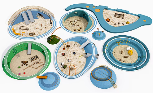 Modern Sandpool Children's Playground Sandpool 3d model