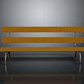 Modern Wooden Bench With Metal Legs And Slatted Seats Design