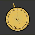 Intricate Golden Decorative Artifact With Dark Red Octagonal Base Spheres Rings And Symbols