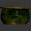 Green And Gold Ceramic Basin For Home Decorative Household Use