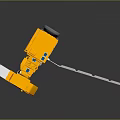 Advanced Satellite Equipment With Gold Red Structure And Blue Solar Panels