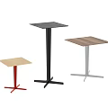Modern Square Top Side Tables With Red Black Silver Bases And Wooden Metal Designs