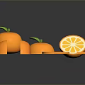Fresh Ripe Juicy Oranges Whole And Sliced With Green Leaves On Black Surface