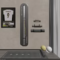 Home Gym Setup With Vertical Steel Trainer Dumbbells Fitness Balls And Yoga Mat