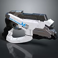 Futuristic Sci Fi Pistol With White Black Blue Accents And M5 Marking