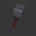 Sturdy Hardware Tool Claw Hammer With Gray Head Metal Straps Rivets Red Wooden Handle