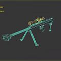 Tactical Black Sniper Rifle With High Power Scope And Bipod Support System 3d model