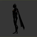 Batman Character 3D Model With Black Costume Yellow Bat Symbol Muscular Figure And Cape