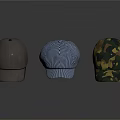 Stylish Caps Featuring Gray Striped And Camouflage Patterns For Daily Wear