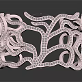 Elegant Metal Tiara Headpiece With Pink Gemstones And Filigree Design