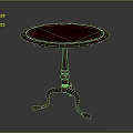 Red Round Wooden Table With Carved Legs And Elegant Vintage Style