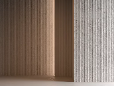 Brownish Gray And Light Gray Vertical Striped Background Wall With Minimalist Modern Light Shadow Effects 3d model