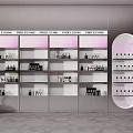 Prime Coco Cosmetic Display Shelves With Organized Product Arrangement And Modern Design