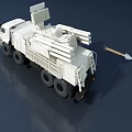 White Military Functional Vehicle With 8 Wheeled Chassis Roof Mounted Radar And Rear Missile Launcher