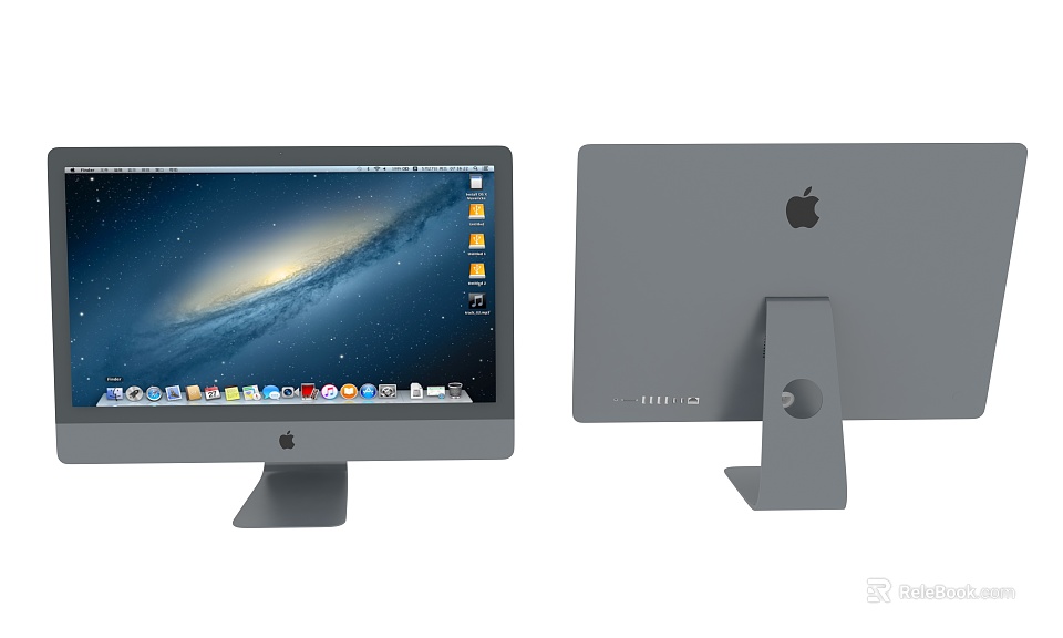 Apple iMac Desktop Computer With Screen Display And Back Logo Design 3d model 