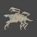 Game and Movie Fantasy Creature Character With Multi Legs Sharp Claws and Gray Blue Tones