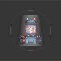 Colorful Retro Arcade Game Machine With Screen Buttons Coin Slot Coins On Base And Seat
