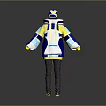 Blue Yellow White Geometric Pattern Oversized Hoodie Long Sleeve Casual Wear