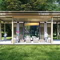 Modern Pavilion Community Central Axle Corridor Frame Meeting Room Pavilion Landscape Pavilion Flower Frame Tree Pool Seat Grille 3d model