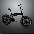 Modern Black Bicycle Featuring Fat Tires Yellow Accents And Stylish Design