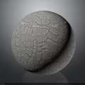 Gray Sphere Displaying Intricate Cracked Texture On Its Smooth Surface 3d model