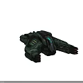 Futuristic Green Cosmic Spaceship With Glowing Blue Lights And Detailed Structure For Interstellar Exploration Missions
