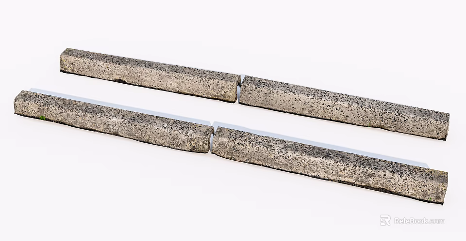 Road Facilities Concrete Curb Stones With Textured Surface For Road Construction 3d model 