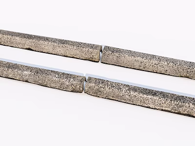 Road Facilities Concrete Curb Stones With Textured Surface For Road Construction 3d model