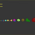 Wood And Stone Material Samples With Various Colors And Shapes Displayed In Row