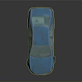 Blue Vintage Sedan Car With Worn Exterior And Classic Design Details