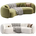 Velvet Upholstered Brown And White Sectional Sofa With Throw Pillows And Cozy Blanket Modern Design