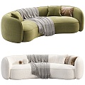 Modern Light Luxury Multi-person Curved Sofa Collection 3d model