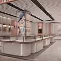 Elegant Modern Jewelry Store Interior With Glass Display Counters And Lighting