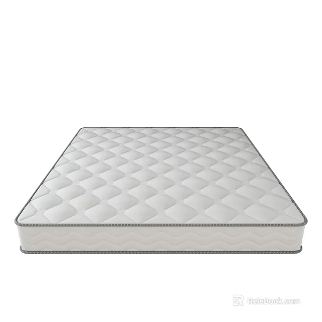 Modern Supportive Mattress With Diamond Quilted Top And Soft Edge Trim 3d model 