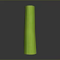 Fresh Green Striped Celery Stalk on Black Background with Reflective Surface 3d model