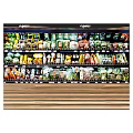 Modern Retail Display Shelves With Fresh Produce And Packaged Food Items