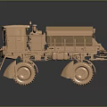 Golden Functional Vehicle With Ladder And Large Wheels 3d model