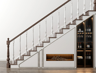 Jianou Stairs Wine Cabinet Locker 3d model