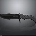 Tactical Outdoor Knife With Serrated Blade And Textured Grip Handle Design